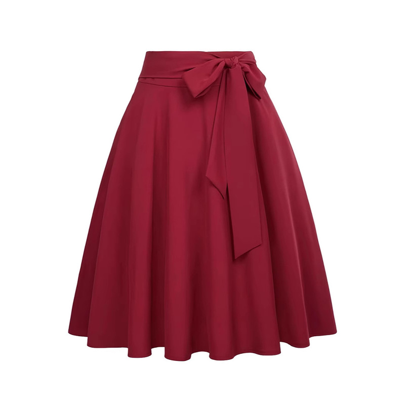 2026 Amazon Summer New Independent Site European and American Tiktok Cross-Border Foreign Trade Women's Clothing Pleated Skirt with Belt