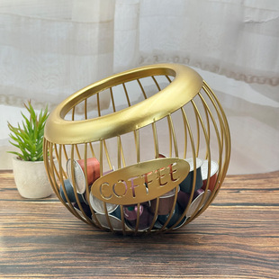 Creative European-style Special-shaped Melon and Fruit Basket Iron Coffee Capsule Storage Rack Dried Fruit and Fruit Storage Rack Oblique Basket