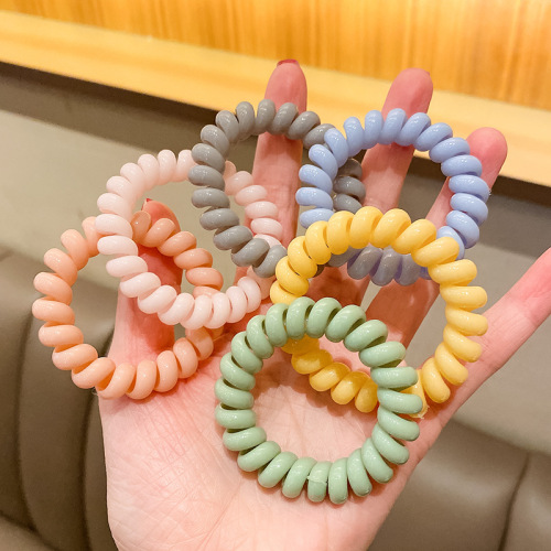 Candy color phone cord hair tie, sweet girl hair tie, rubber band, Korean simple seamless hair rope hair accessory