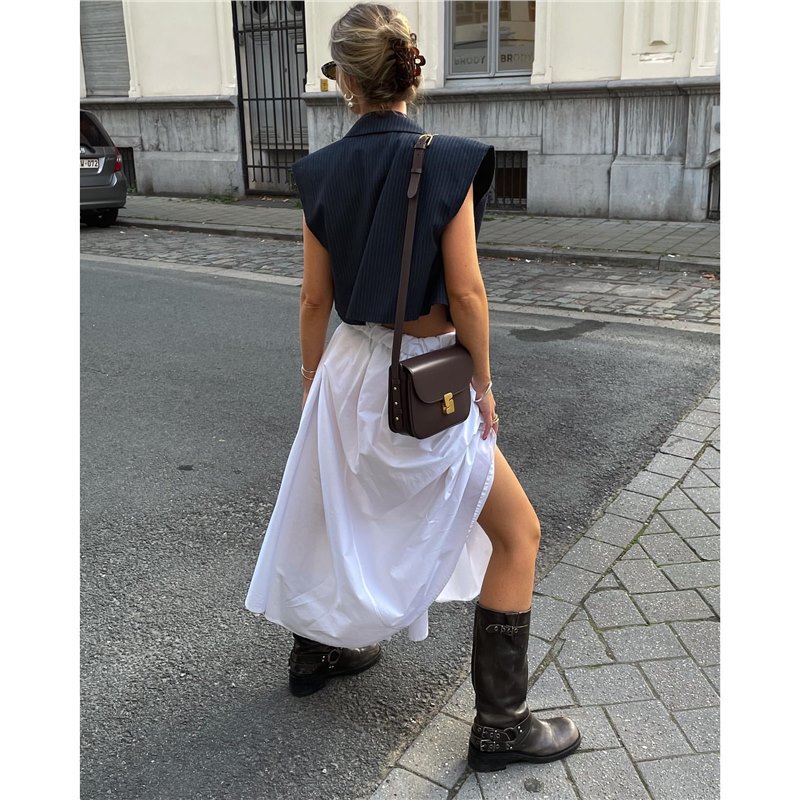 SOEUR French Niche Design Women's Bag Top Layer Cowhide Small Square Bag Advanced Texture Tofu Bag Shoulder Crossbody Bag