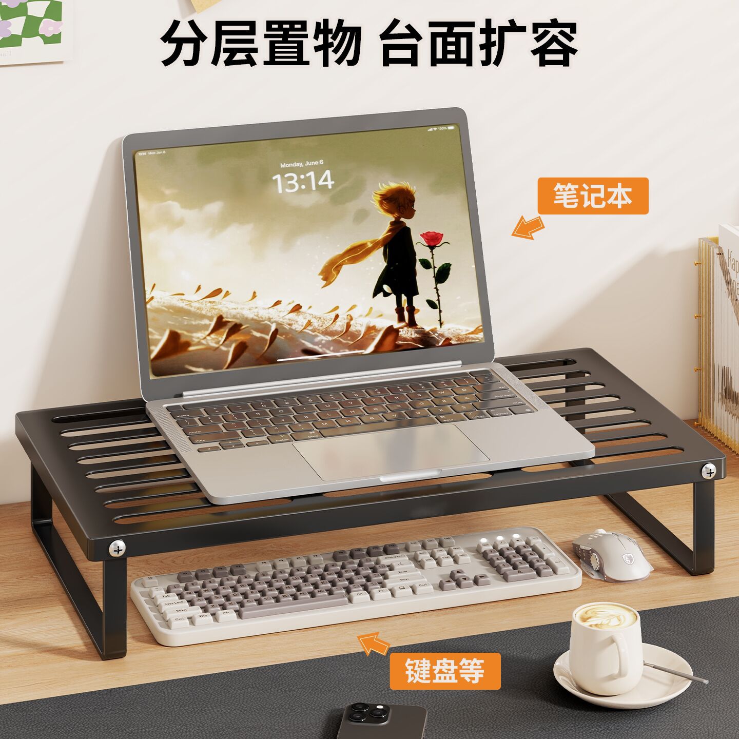 Soporte de Enfriamiento para Laptop, Base Elevada, para Escritorio y Hogar