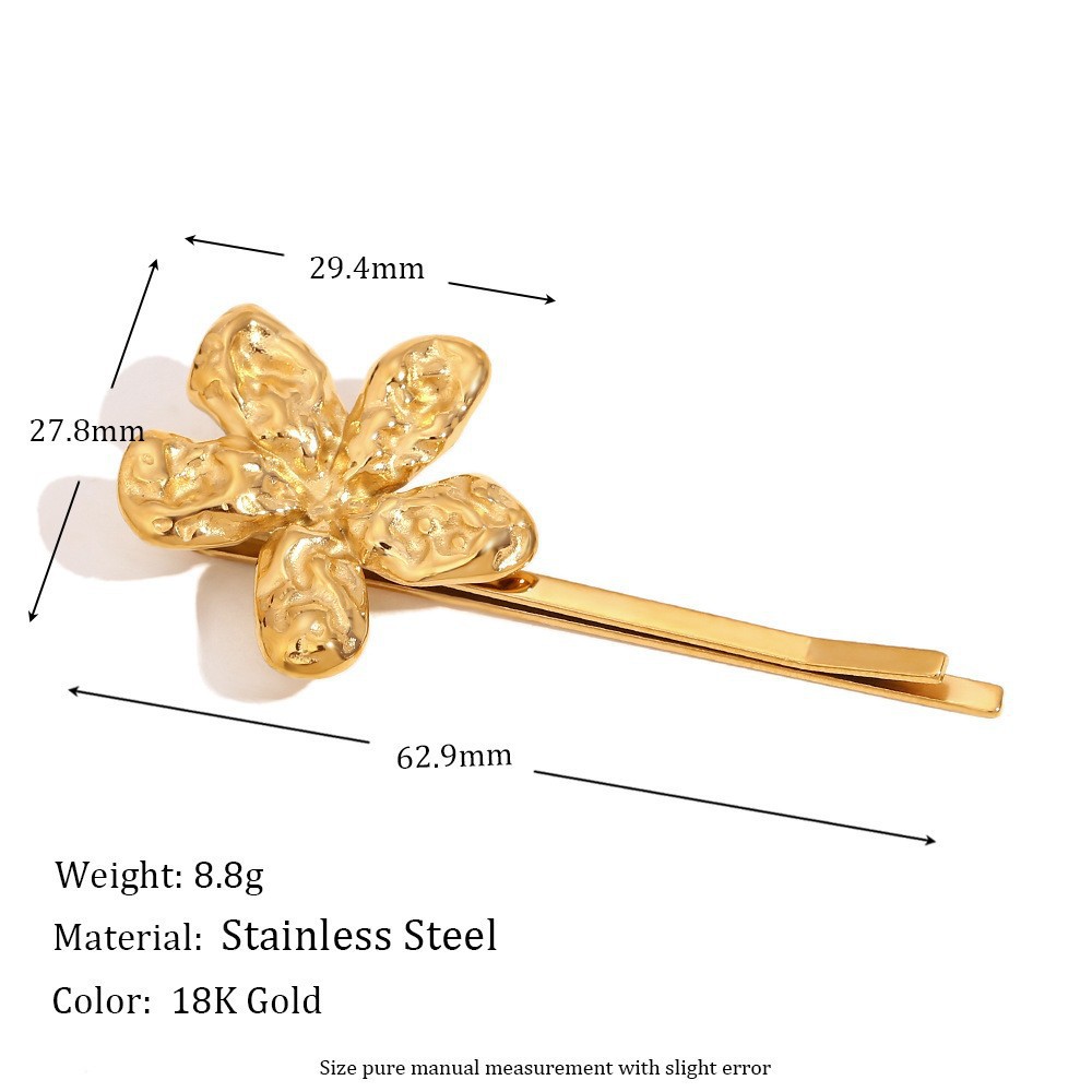 18K Gold Plated Plating Material Rhinestones Inlay Material Rings, Earrings, Necklace Classification 18K Gold Plated 316L Stainless Steel Rhinestones Flower Waterproof Non Tarnish Surgical Steel Retro Box Chain Rings Earrings Necklace For Women's
