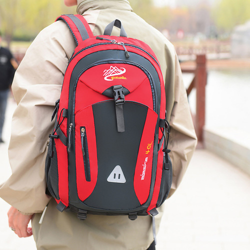Cross-border backpack USB charging dual shoulder bag for men and women, lightweight outdoor hiking bag, large capacity travel bag