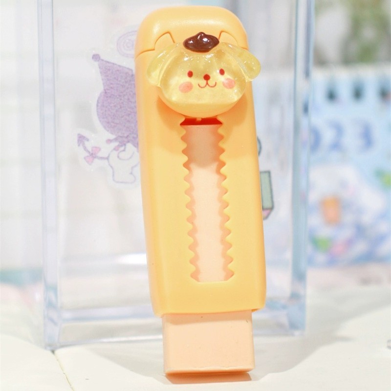 高品質で交換可能なプッシュプル消しゴム、学生や子供向けの可愛い漫画風アート消しゴム|undefined