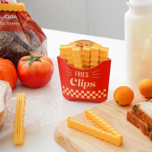 Internet celebrity creative sealing clip refrigerator sticker French fries clip cute simple thickened strip snack food bag sealing clip