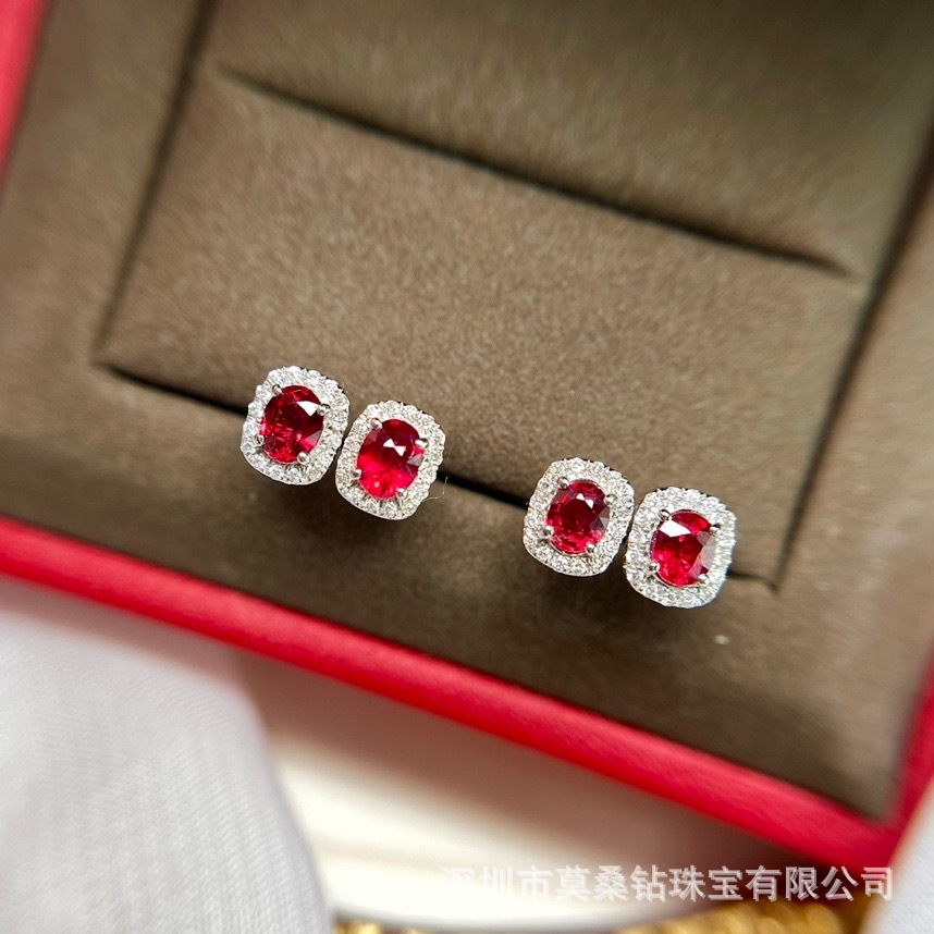 Organic ruby sophisticated fashionable earrings