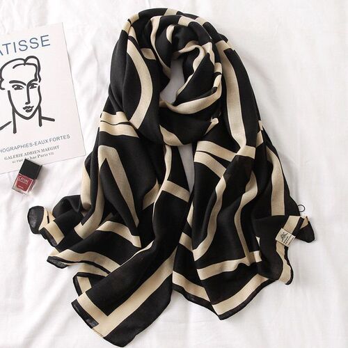 【Factory Direct】Korean Spring and Summer New Cotton Linen Gauze Scarf Thin Satin Shawl Outing Sunscreen Beach Towel for Women
