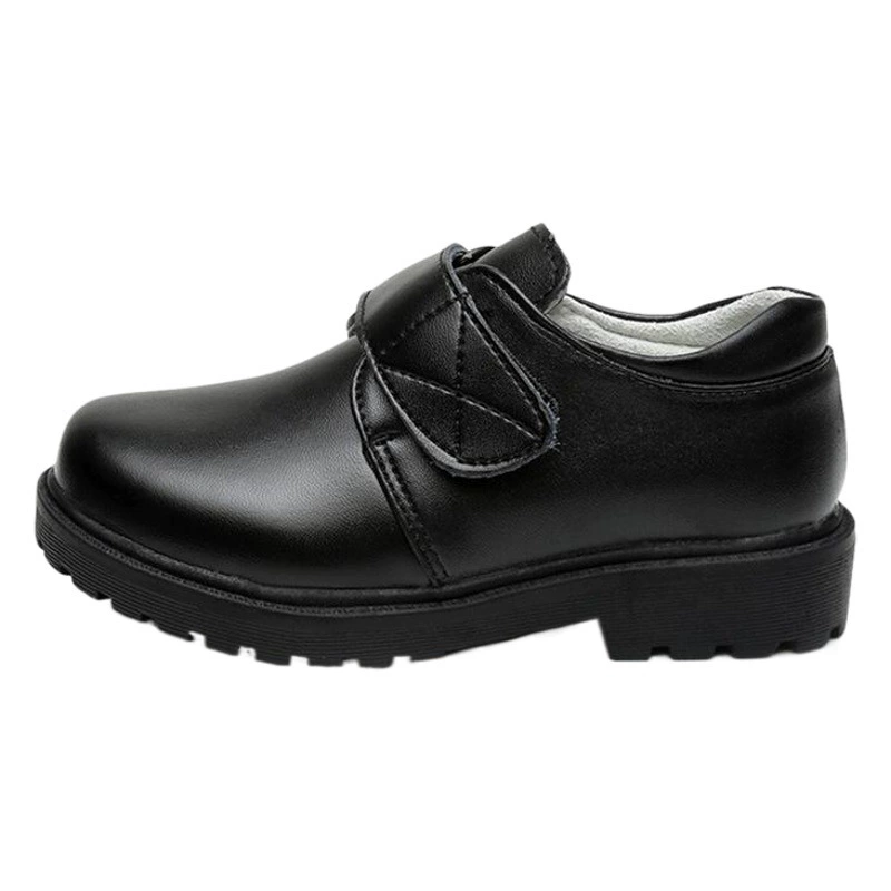 Детская кожаная обувь, школьная обувь, двухслойная черная обувь из натуральной воловьей кожи для мальчиков и мальчиков для учеников начальной и средней школы