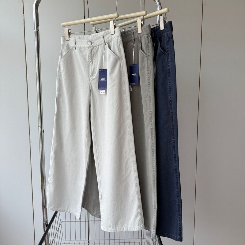 Traditional Enzyme-Washed Imported 100% Cotton! High-Waisted, Lightweight, Comfortable, Loose-Fitting Workwear-Style Straight-Leg Jeans for Women Traditional Enzyme-Washed Imported 100% Cotton! High-Waisted, Lightweight, Comfortable, Loose-Fitting Workwear-Style Straight-Leg Jeans for Women