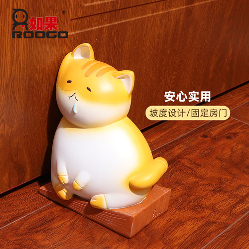 If creative orange cat door push cartoon cat resin door stopper home decoration door stopper bookends ornaments wholesale
