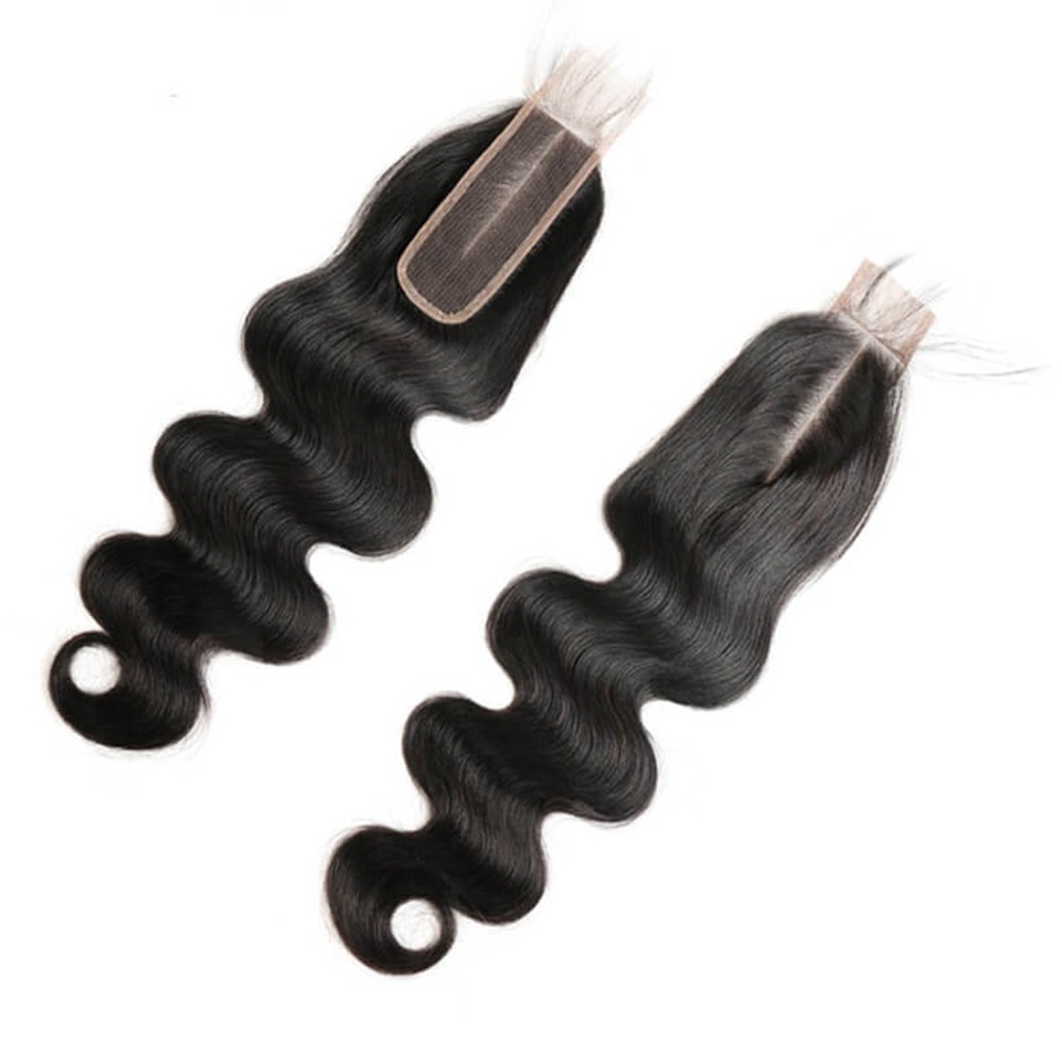 2x6 Cierre de bloque de pelo Kim 2x6 accesorios peluca brasileña real bloque de cabello humano