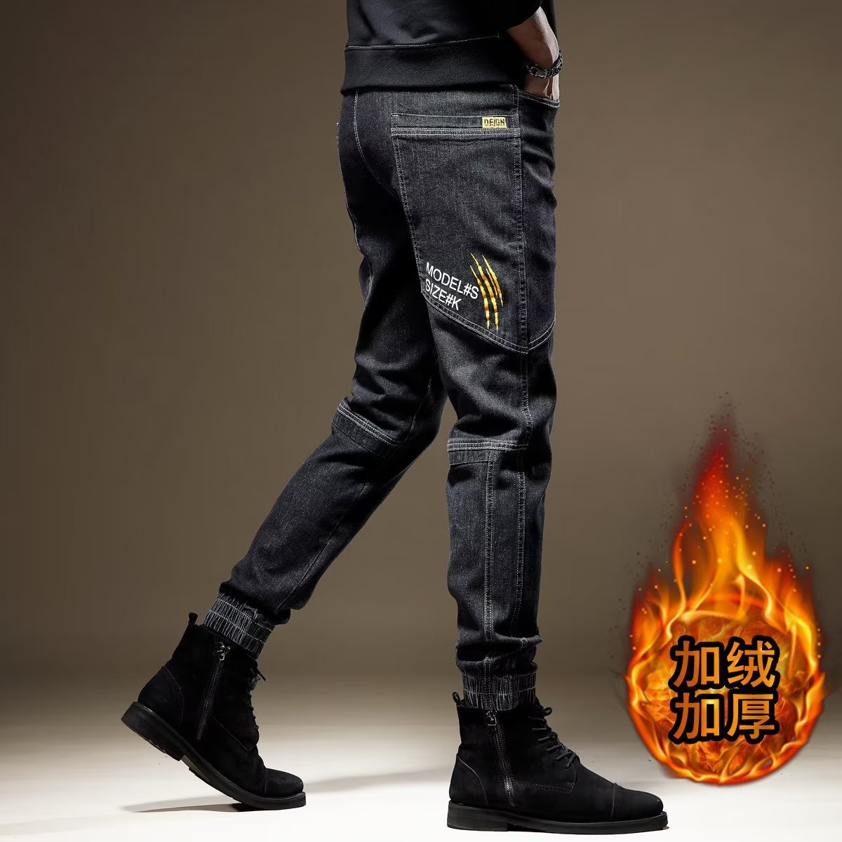 Promoción principal de los pantalones vaqueros de negocios de los hombres cómodos y versátiles del otoño 2024, pantalones de pierna recta casuales de la marca de moda coreana