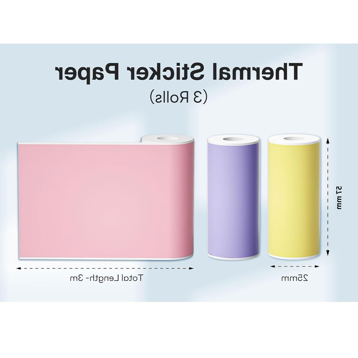 Mini papel de impresora, papel de impresora de error pequeño, etiqueta adhesiva de 10 años, pegatinas transparentes