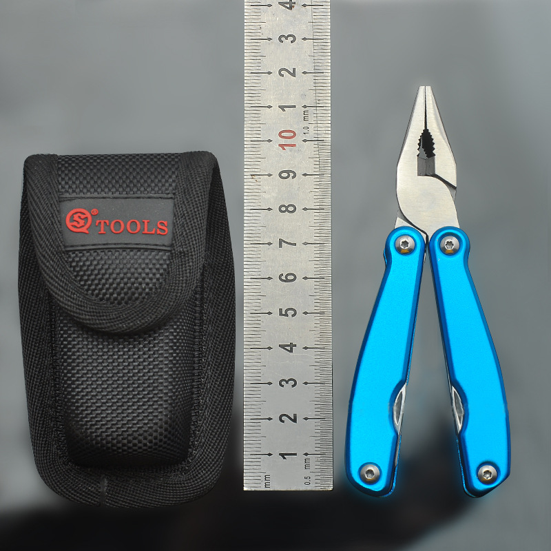 SQT Shunquan 2611S Mini alicates de herramientas de combinación multifunción Mini alicates de cuchillo plegable portátil