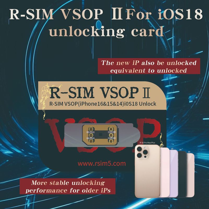R-SIM VSOP2は、iPhone13-16の全シリーズのAppleカードステッカーiOS18 CLUBロック解除カードステッカーに適しています。|undefined