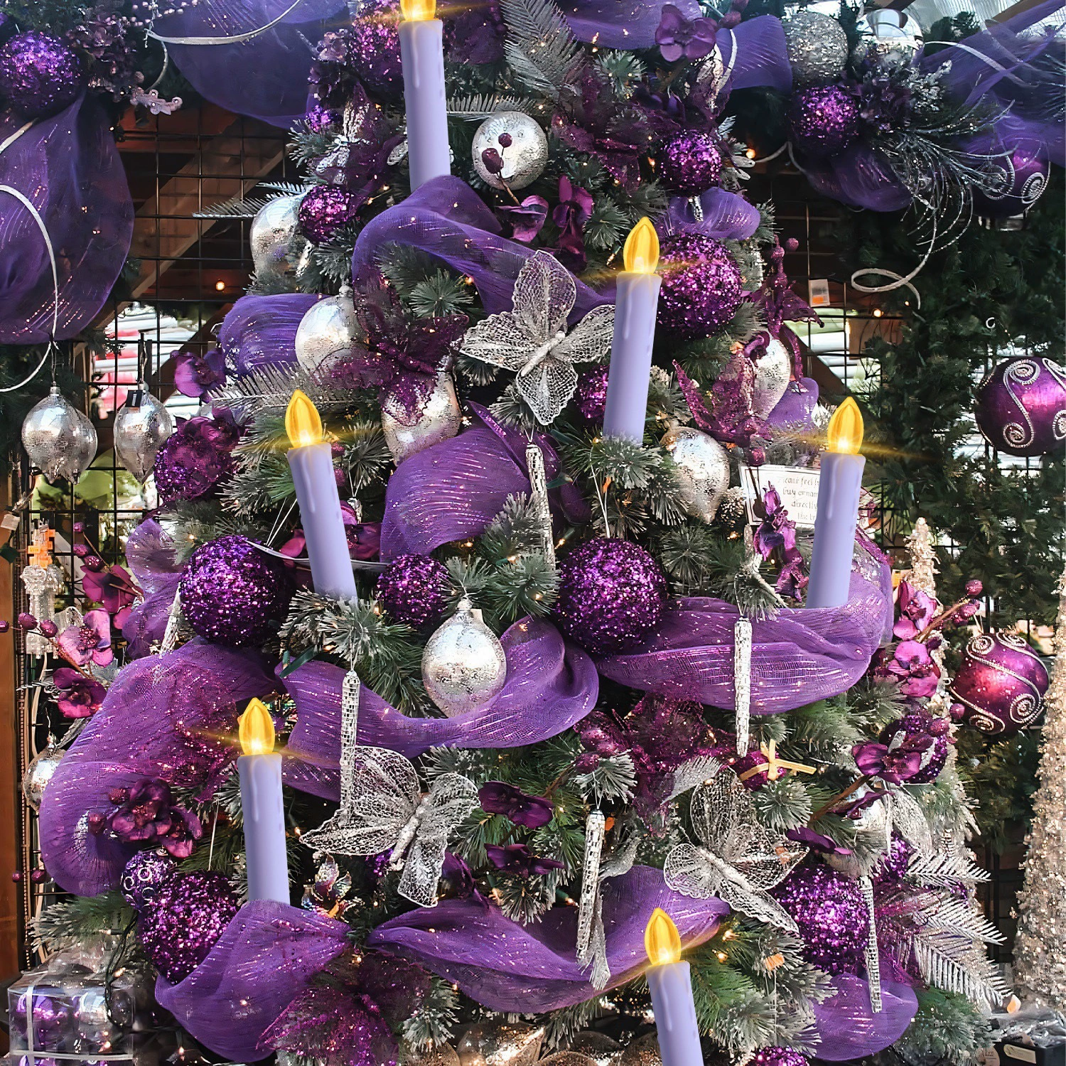 Амазонка фиолетовый электронный свет свечи рождественские пасхальные макет Прованса красочный свет зажим пульт дистанционного управления свечи