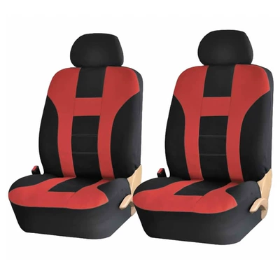 Seat cushion, seat cover Seat Cushion Front and Passenger - black-red-4-piece-set