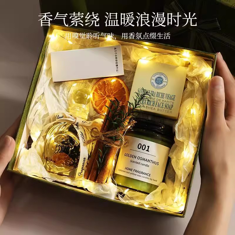 aromatherapy candle gift box bedroom girl fragrance niche senior birthday gift romantic hand gift set wholesale