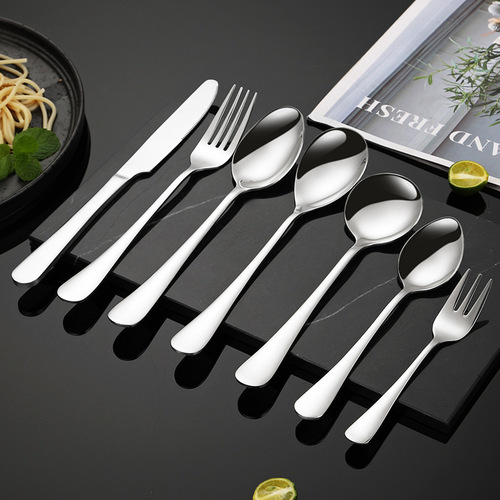 304 stainless steel tableware knife, fork and spoon thickened hotel western steak knife and fork mirror bright 1010 spoon and fork