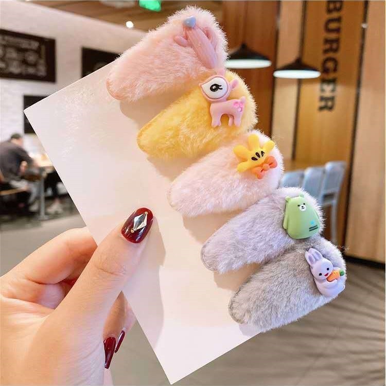 漫画フルーツbbクリップぬいぐるみヘアクリップかわいい少女前髪クリップミンクウール子供髪飾りヘアクリップ水滴クリップ|undefined