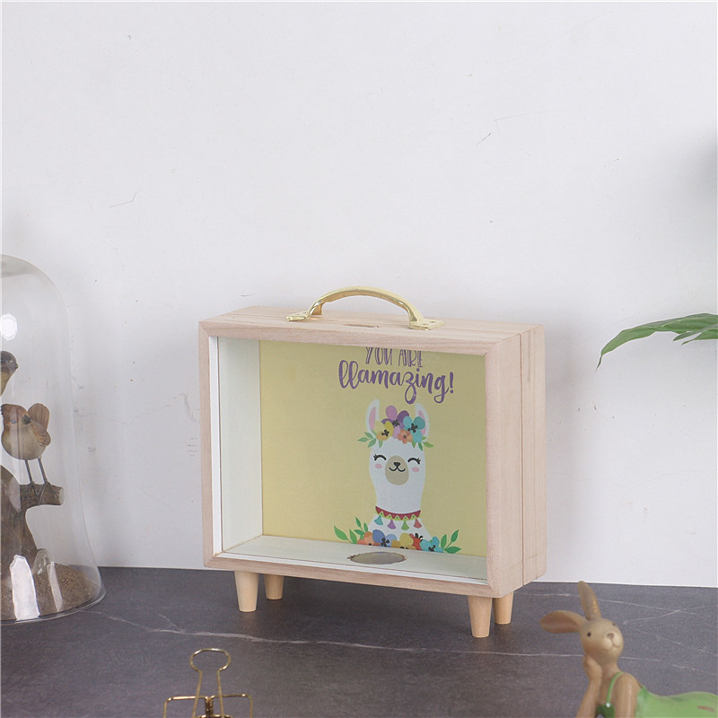 Nórdico ins creativo hogar de madera alcancía dormitorio escritorio decoración foto apoyos sundries caja almacenamiento