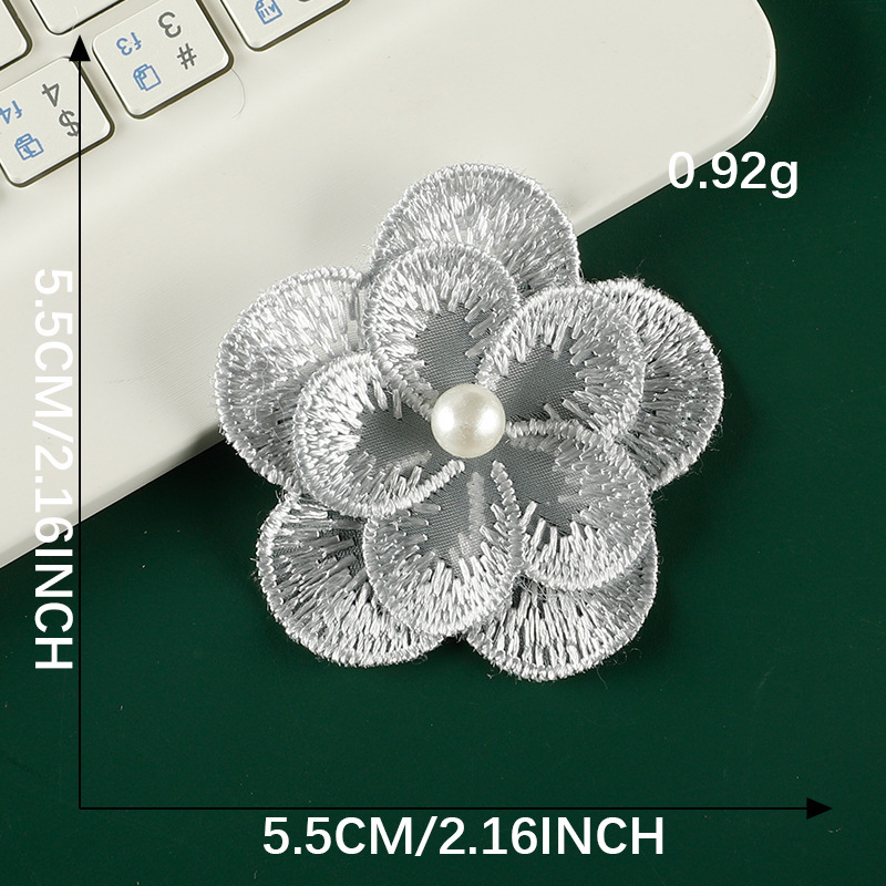 真珠のかわいい漫画のレースの花のレースの刺繍はdiyの手帳の装飾のブローチのヘアピンの髪飾りの補助材料の布を貼ります。|undefined