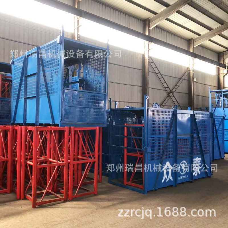 单柱双笼施工升降机 龙门架升降机物料提升机盖房上料提升机