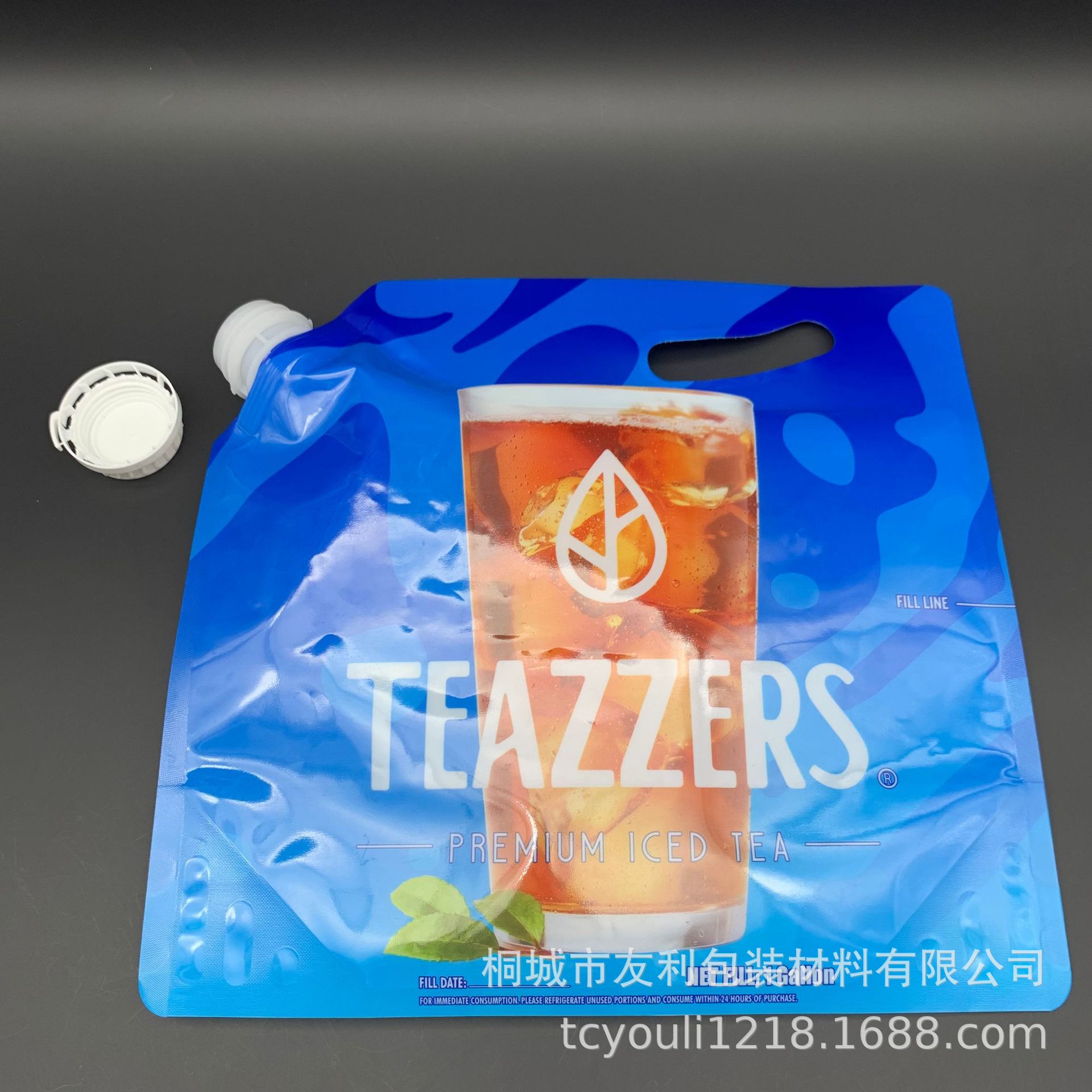 跨境大容量冷饮果汁吸嘴袋 5升啤酒咖啡聚会手提加厚自立吸嘴袋