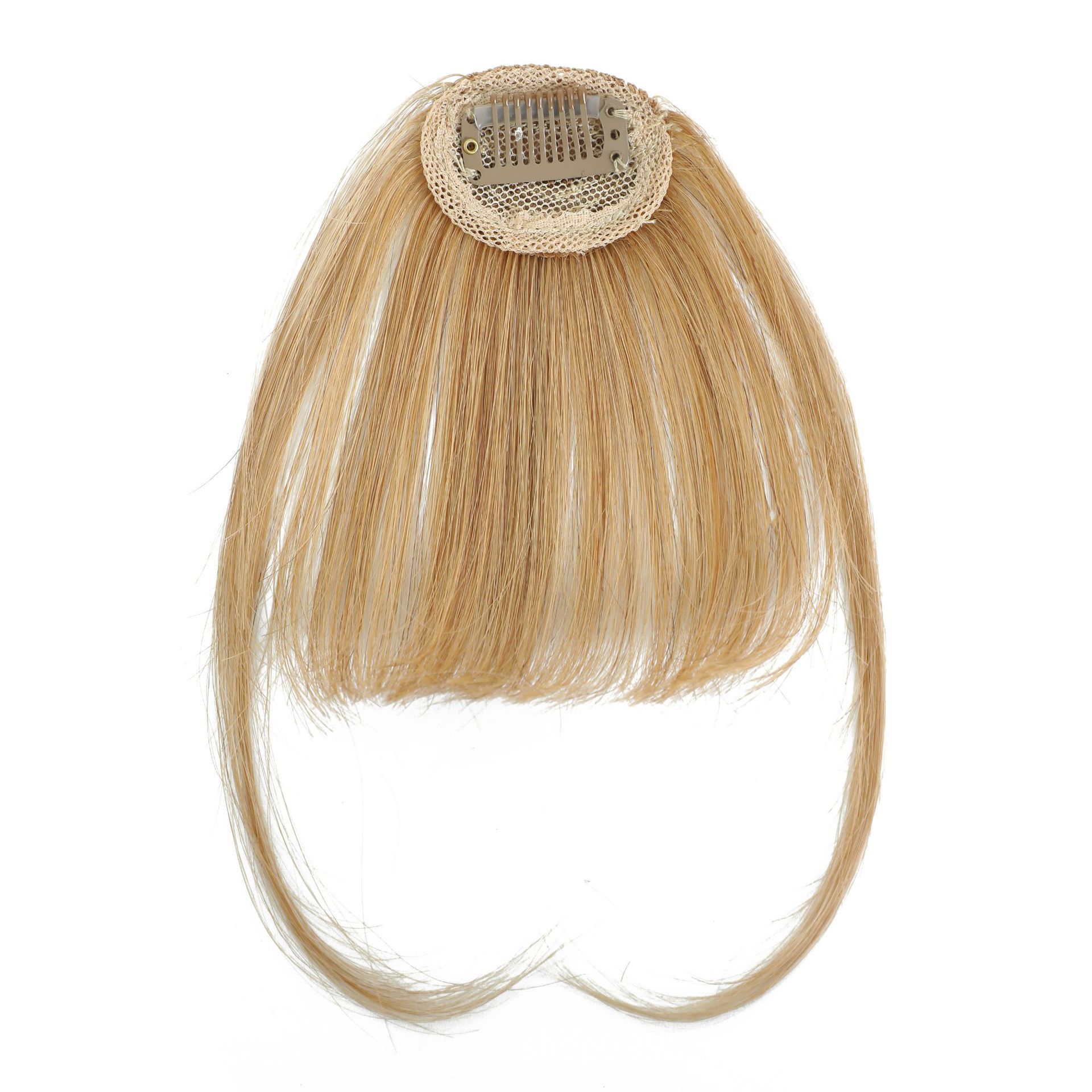 Todo el cabello real aire flequillo femenino invisible sin costuras frente peluca de cabello real tejido a mano peluca de cabello real flequillo falso francés