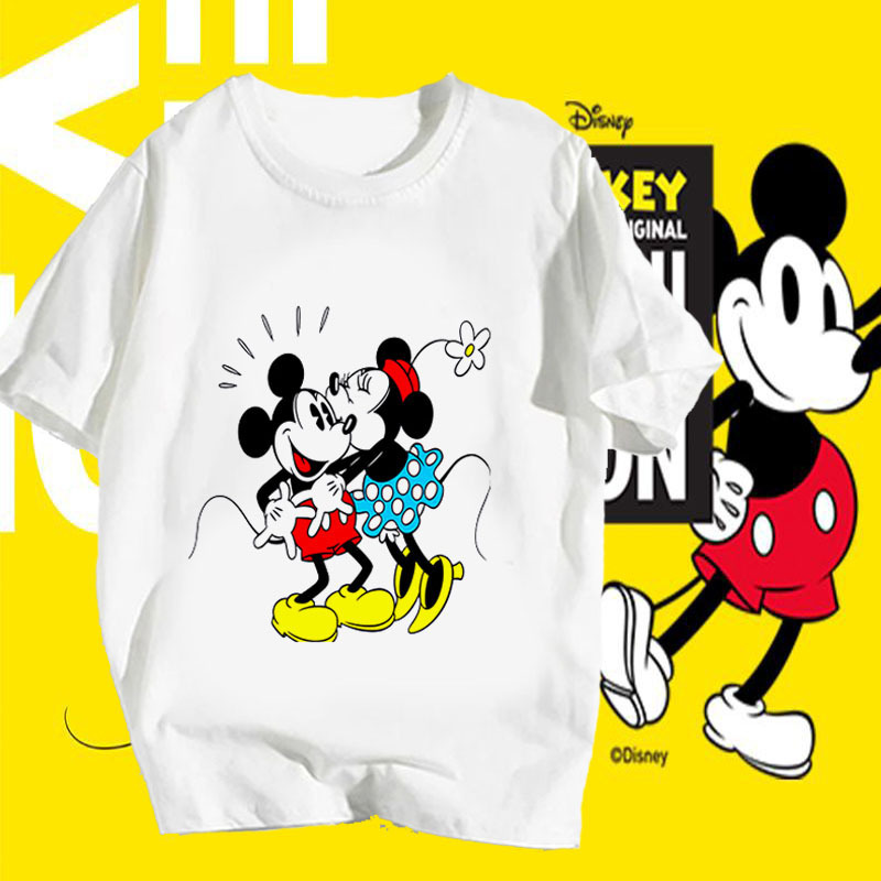 Mickey Minnie Mouse Donald Duck anime pattern printed short-sleeved T-shirt men's/women's youth casual shirt