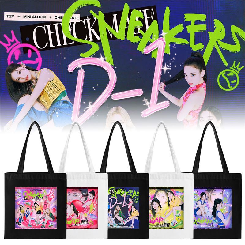 ITZY 2022新专sneakers同款海报印花帆布袋 李彩同款演唱会应援包