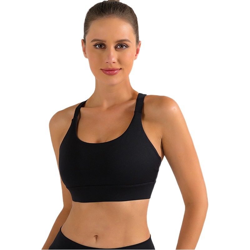 Europa y América Nueva LULU desnuda ropa interior deportiva mujeres a prueba de golpes push-up yoga ajustable sujetador transpirable hueco-hacia fuera belleza espalda