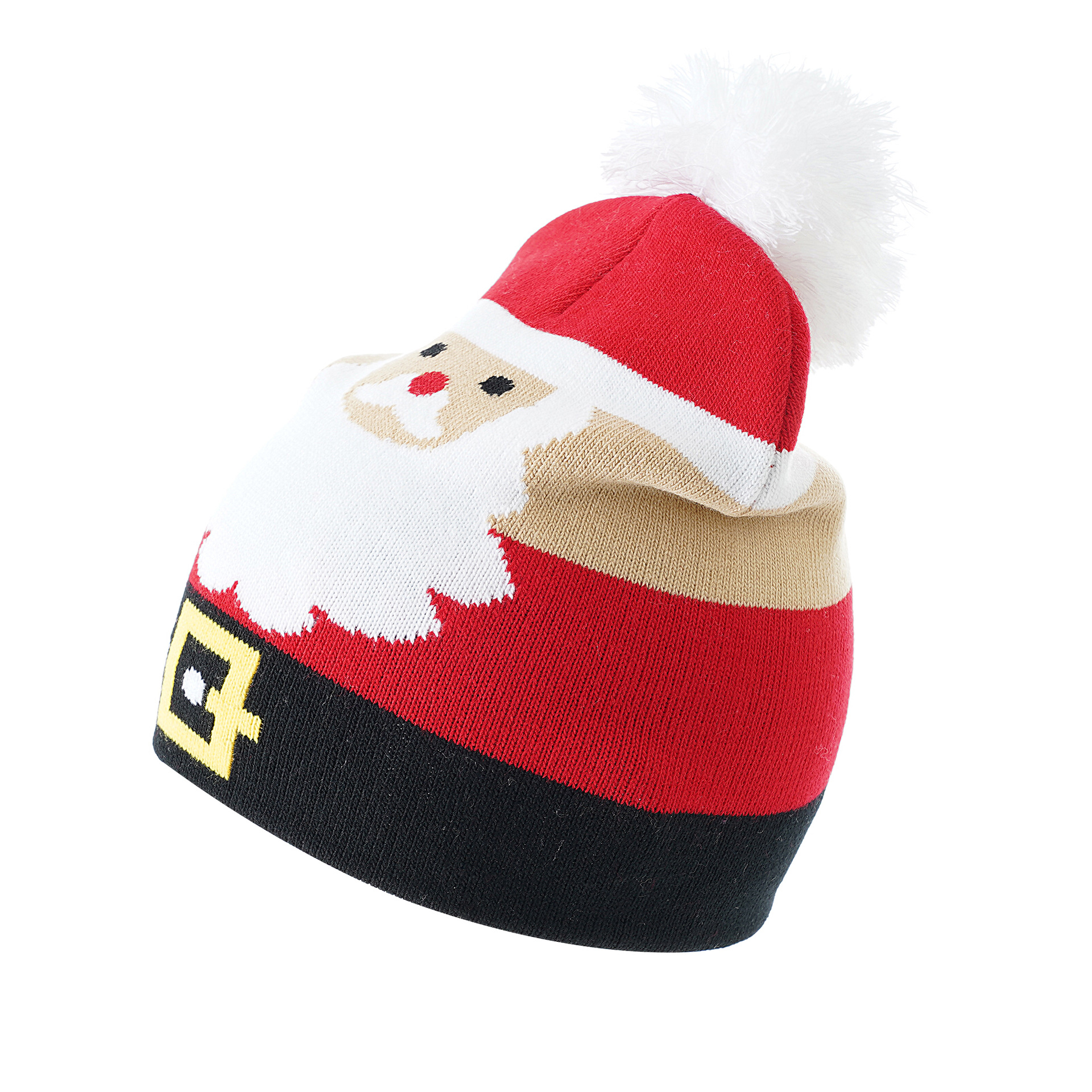 2021 nuevo sombrero de Jacquard de punto de Navidad para niños otoño e invierno cálido con bola de piel para niños y niñas sombrero decorativo