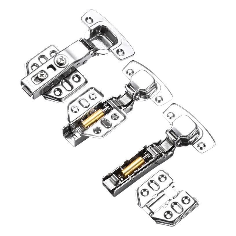 Bisagra hidráulica de acero inoxidable con amortiguación y rebuffeo para un funcionamiento silencioso, bisagra reforzada para puertas de armarios y gabinetes, bisagra desmontable para puertas de muebles.