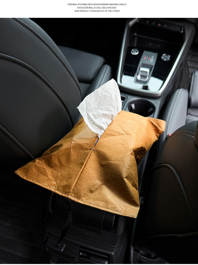 Kraft Paper Bag Storage Bear Washable Garbage Bag Cute Bucket Car Storage Bag Air Outlet Can Be Used as a Trash Can Free Shipping