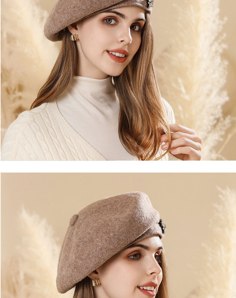 Toamna și iarna britanic retro temperament casual versatil modă lână stras cap mare circumferința pictor pălărie_voghion.com