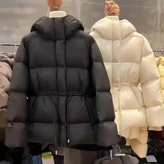 2025年新款爆款巴黎走秀白鹅绒羽绒服女韩版收腰显瘦连帽外套