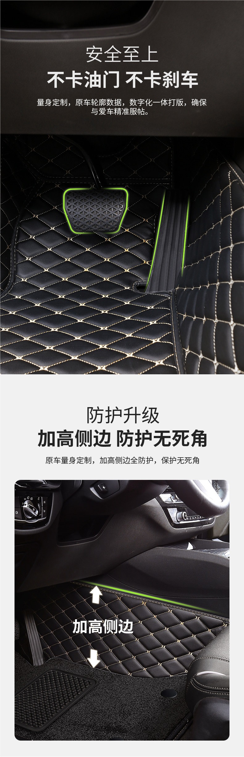 Full-coverage car floor mats, specialized floor mats for car interior upgrade, waterproof, new and old models, silk loop floor mats, foot pads, car mats