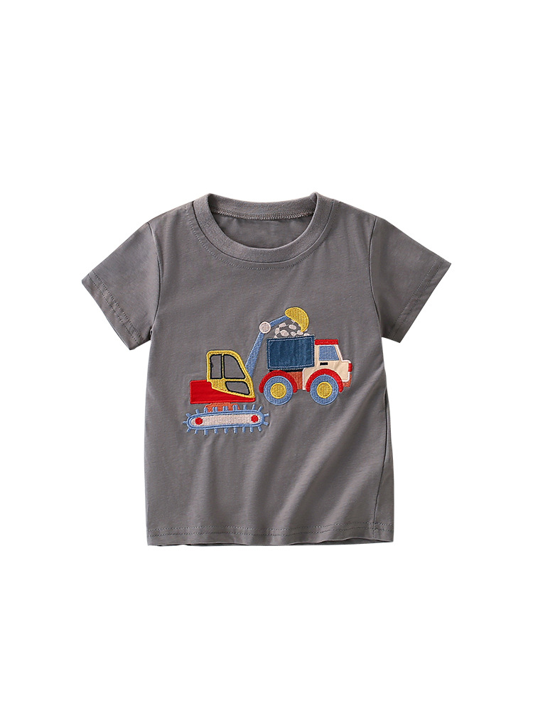 Malwee niño camiseta de verano nuevo estilo europeo y americano niños de manga corta casual flor ropa infantil blusa de cuello redondo