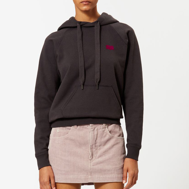 French 25 Years Autumn New Logo Flocking Printed Hooded Sweatshirt Women's Fashion Loose Long-Sleeved Terry Sweatshirt