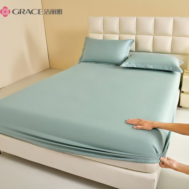 Pure Color Class A Pure Cotton Single Bed Cover Full Mercerized Cotton Combed High Density Spinning Platinum Cotton Mattress Protector