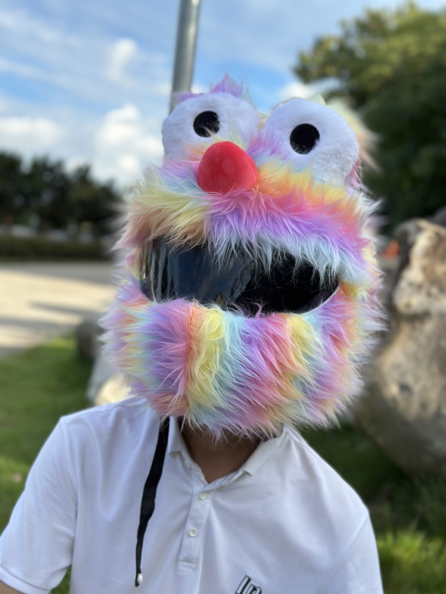 Funda de Casco de Peluche con Diseño de Conejo, para Motocicleta, Cálida, Cortavientos, Cubre Todo el Rostro, Accesorio de Moda para Motociclistas