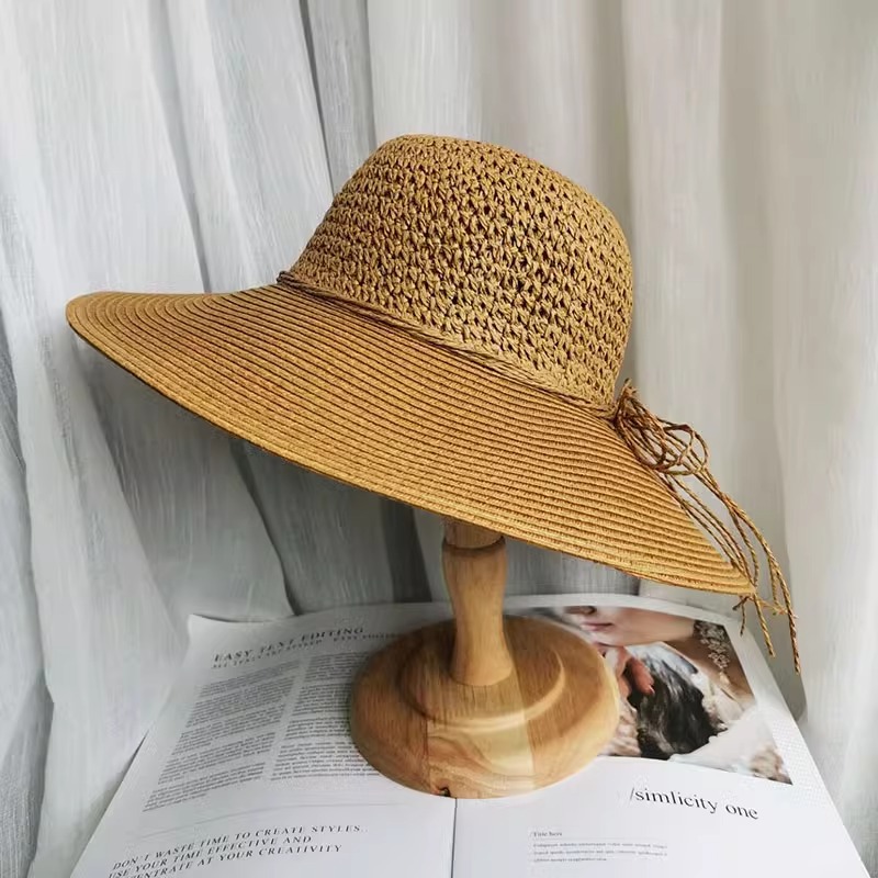 Women's Wide Brim Foldable Straw Sun Hat For Beach And Holiday_voghion.com