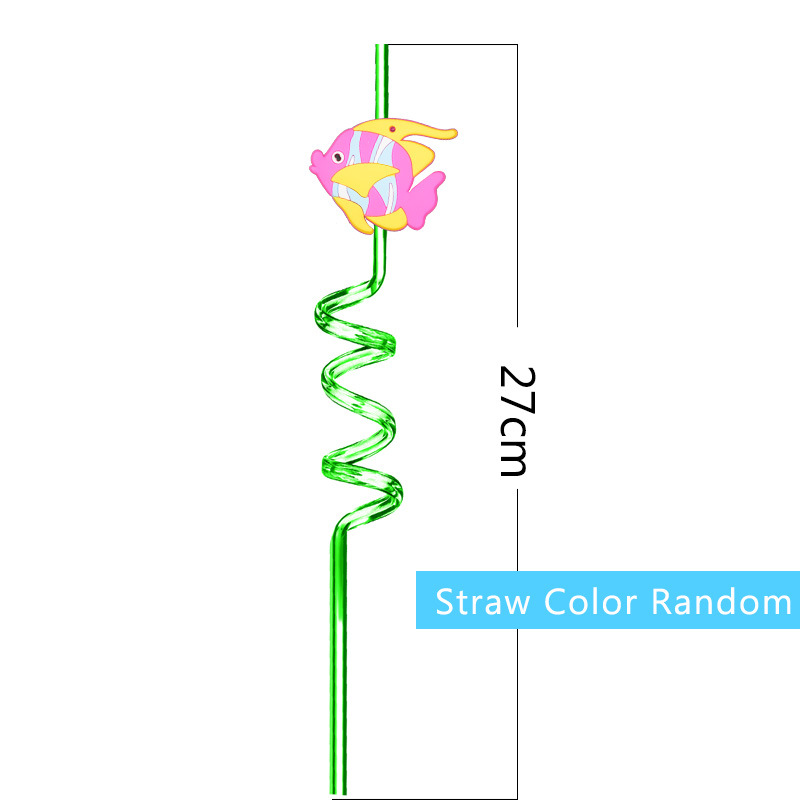 Amazon transfronterizo submarino de dibujos animados de plástico biológico paja mundo submarino Niños Accesorios de dibujos animados fiesta pequeño regalo