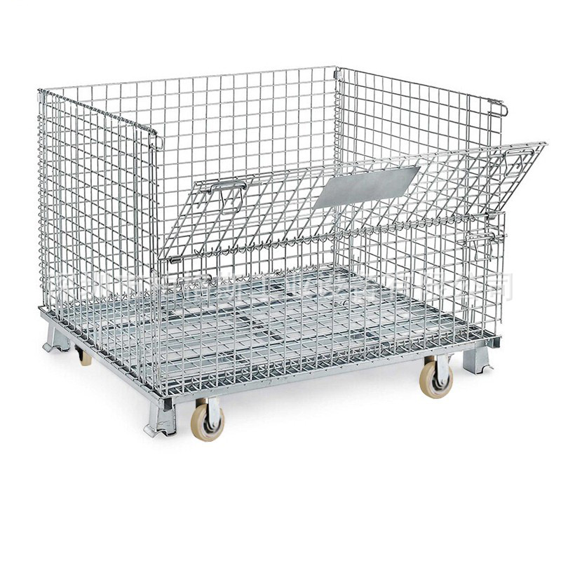 专供仓储笼折叠铁筐物流快递分拣筐网格密周转箱蝴蝶笼车储物笼车