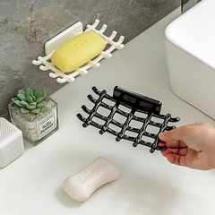 Non-piercing household mesh soap holder bathroom wall-mounted storage and drainage rack soap dish bathroom soap dish wholesale