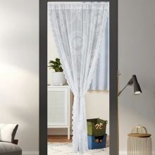 新款法式复古蕾丝门帘卧室装饰不透人窗纱免打孔隔断纱帘成品批发