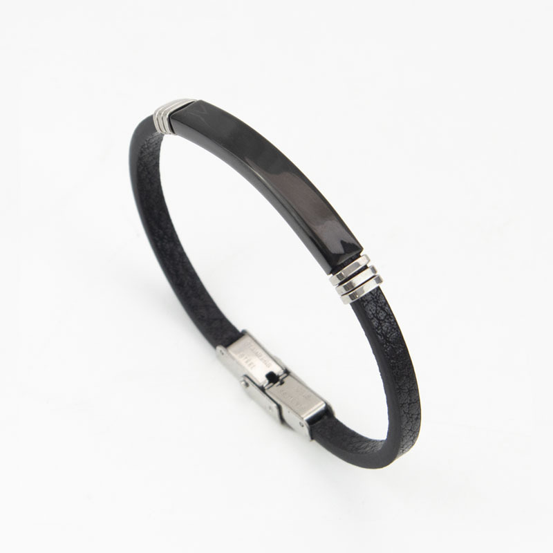 Popular Foreign Trade Light Luxury High-End Retro Leather Bracelet, Smooth DIY Engraved Custom Couple Bracelet Jewelry Wholesale