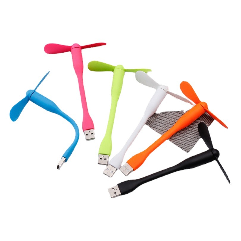 Mini USB 2-en-1 ventilador de teléfono móvil puede apoyar la impresión de logotipo móvil cargador de Banco de energía USB ventilador de teléfono móvil