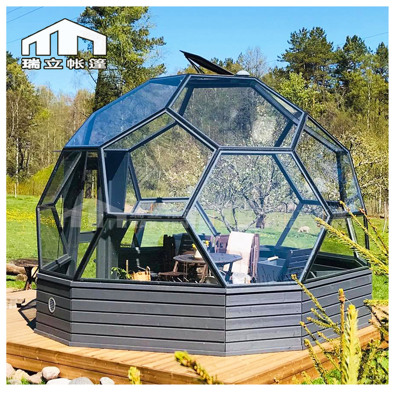 3米4米5米六边形玻璃星空房户外花园休息室喝茶室蜂窝球形帐篷